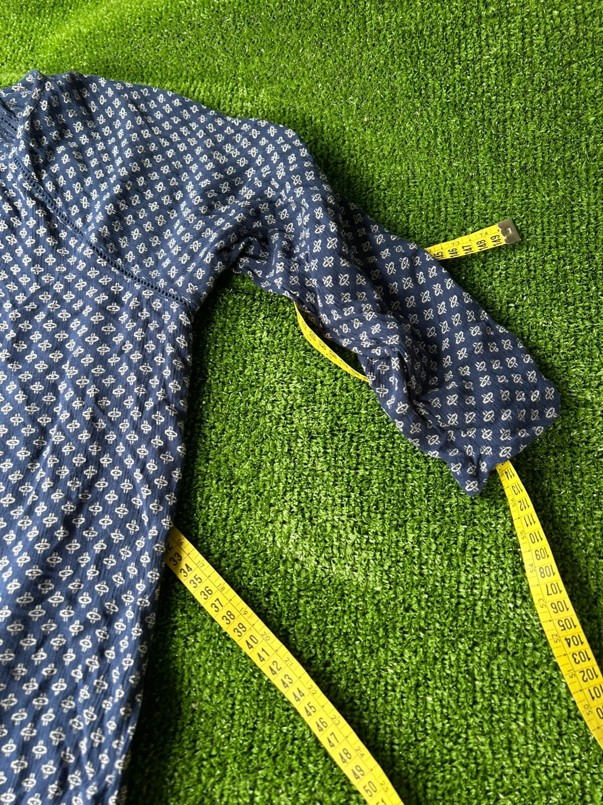 Blouse azul marinho vintage Armand Thierry tamanho 4, L / 100% viscose – photo 3